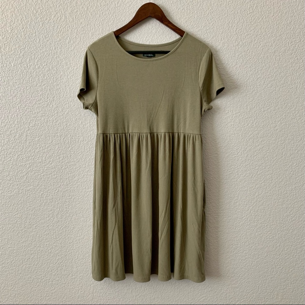 Wild Fable Green Ribbed Dress Sz Large